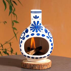 Mougigi 605832281964 Handmade Ceramic Palo Santo Holder Burner Mini Chimenea Incense Dish For Sa