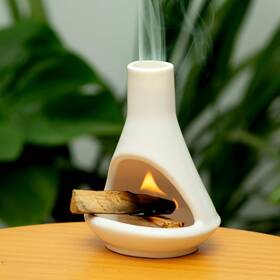 Mougigi 730198234894 Ceramic Chiminea Palo Santo Holder And Burner - Modern Medieval Incen