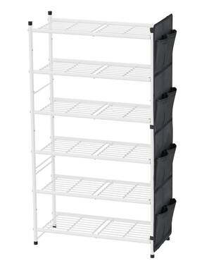 M24sr062 Mwq 6 Tier Metal Shoe Rack 27 Inch Wide Organizer Storage 20-24 Pairs For Cl