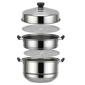 43235-31887 Nadalan Stainless Steel Stack Steam Pot Set Saucepot Multi-layer Boiler Cookware