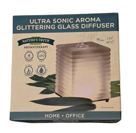 Natures Truth 840093110282 Aromatherapy Led Ultra Sonic Aroma Glittering Glass Diffuser New