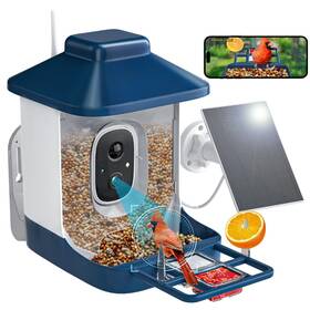 Bf04 Navfs Bird Feeder With Camera 1 Year Free Ai Feeders For Outdoors Solar Powe