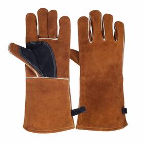 N104 Nbleaglo Leather Fireplace Gloves Heat Resistant For Mig Tig Welding Stick Forge Bbq G