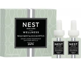 Nest New York Wild Mint And Eucalyptus Smart Home Fragrance Diffuser Refill Set