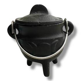Br90 New Age Imports Inc. Cast Iron Cauldron With Handle And Lid Ideal For Smudging