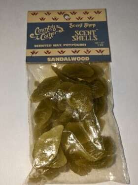 3202 New Creative Ent. Inc. Rare Vintage Scent Shop Country Corner Scented Wax Seashell Potpourri Sandalwood