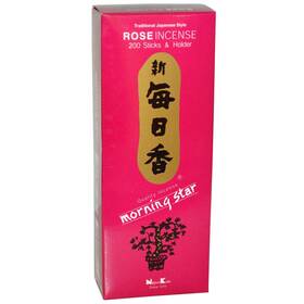 Nippon Kodo 773822049242 Morning Star Incense Rose 200 Sticks With Ceramic Holder Key Note