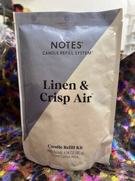 Notes 850038994044 New Sealed Candle Refill System Linen And Crisp Air - Wax Beads Wick