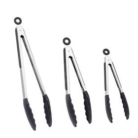 Kj-1043-z Obsoorth Stainless Steel Kitchen Tongs For Cooking With Silicone Tips Set Of 3 7 9