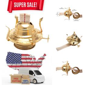 Oil Burner Replacement Wick 816682029280 Brass With Screw-on Collar - For Antique Lamp Revival