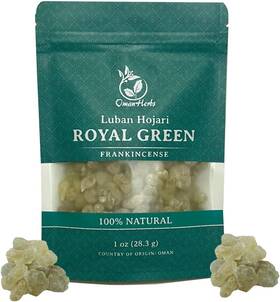 Rxom007 Oman Herbs Royal Green Frankincense Hojari From Boswellia Sacra Pure Incense Chruch In