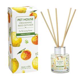 One Fur All 634881365042 Pet House Fresh Citrus Reed Diffuser With Bamboo Sticks Long Lasting Air