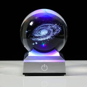 80qiu Ornalrist 3.15 Inch 3d Galaxy Planet Glass Ball With Light Lamp Astronomy Gifts Ideas F