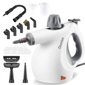 Yx05-032-grey Osumlee Pressurized Handheld Steam Cleaner With 14 Pcs Accessories 15.2oz Multi-purpo