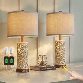 Amz-t1072br-tu-oy Oyears 3-way Dimmable 22ftft Usb A C Touch Control Table Lamp Set Of 2 With Nig