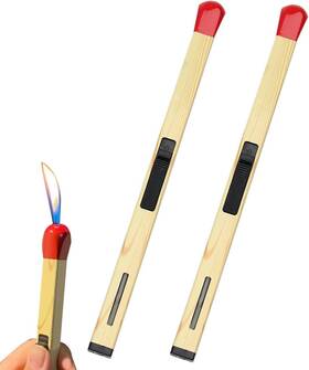 Pachloe 192864132828 Creative Matchstick Lighter Open Flame Refillable Novelty Ad