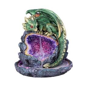 Pacific Trading 13278 Green Dragon Back Flow Incense Burner With Led Figurine Decoration New