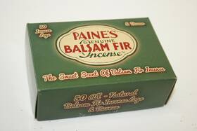 Paines 811358020035 Incense And Burner Comes With 50 Balsam Fir Logs To Burn Wood Holder Lodge Style