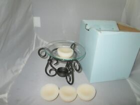 P8016 Partylite Antique Brass Aroma Melts Warmer Retired New 4 Vanilla Candles