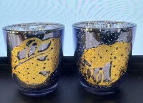 P93163 Partylite Tealight Holder Whirling Leaves - Pair