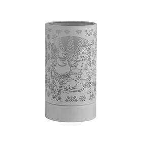 Peterson Artwares 445022251239 7 Inch Touch Lamp/oil Burner/wax Warmer-white Snowman Family