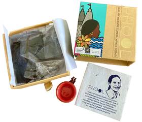 Phool 908010763408 White Cedar Luxury Incense Cones 40 Organic Dhoop Natural Red Dish Burner