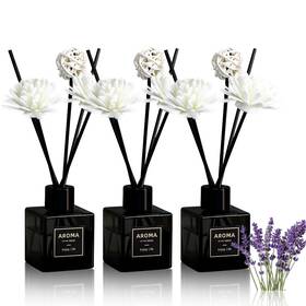 Yh0004b1 Pierides Reed Diffuser Set Of 3 Lavender Scented Oil With 15 Sticks 50ml X
