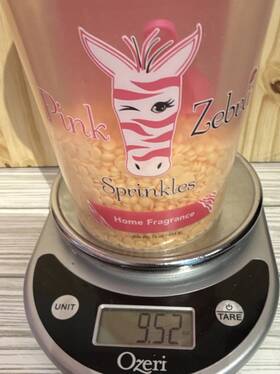 Pink Zebra 4022828 Sprinkles Wax Beads Peaches And Cream Peach Vanilla Bean Yellow 9.52 Oz