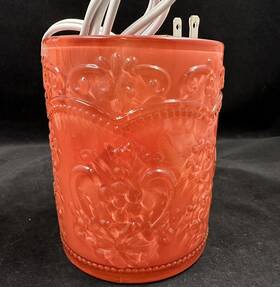 Pioneer Woman 843283134341 Amelia Fragrance Warmer Coral Embossed Glass Night Light No Insert