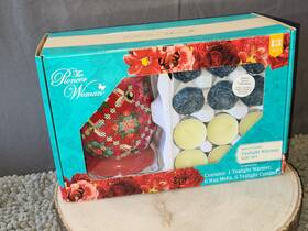 Pioneer Woman 843283142872 Tealight Warmer Gift Set Ranch Patchwork Spice Cupcake Scent New