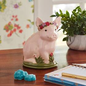 Pws317595281 Pioneer Woman Pig Wax Warmer Ceramic Fragrance Full Size Electric Light