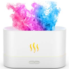 7fd-01 Pizay Air Humidifier Essential Oil Diffuser With Led Flame Light - 7 Colors 180ml