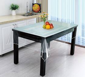 60104 Plentifulhome Waterproof And Oil-proof Clear Plastic Tablecloth Table Protector Thick Trans