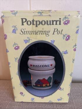 Potpourri 089536129188 Vintage Ceramic Simmering Pot Potpourri. New In Box