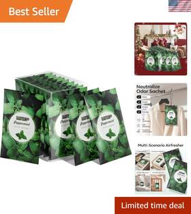 Potpourri Bags 799443871666 Elegant Peppermint - 12 Natural Odor Eliminating Sachets For Home
