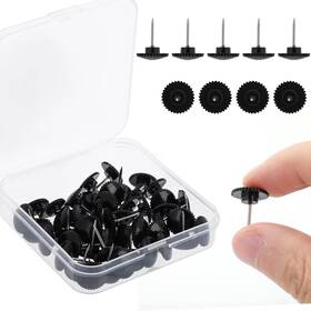 Prasacco-543479 Prasacco 1-s 50 Pcs Black Push Pins Thumb Tacks For Wall Hangings Plastic Drawing