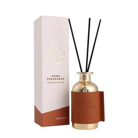Pretty Valley Home 110666471595 Special Gold Leather Reed Diffuser - 80ml Tan Beautiful