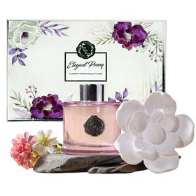 Pretty Valley Home 931084558375 Ceramic Flower Fragrance Diffuser 100ml Elegant Peony