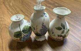 1474 Princess House Set Of 3 Vintage Garden Mini Oil Lamp/flower 1980s