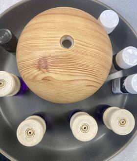 Project 62 191908663739 Ultrasonic Essential Oil Diffuser. Woodgrain Design With 6 Oils