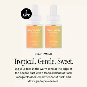 Pura 810076672021 Moodcast Beach Vacay Refill Smart Diffuser Mango Coconut Husk Palm Leaves