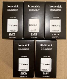 Pura 810076672335 Smart Scent 5pk Fragrance Refill Homesick Texas Diffuser Oils New Home