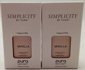 Pura 810076673448 New Simplicity Vanilla Home Fragrance Diffuser Oil 2 Pack 10ml