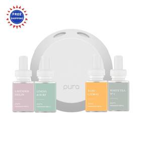 Pura 810129386462 4 Smart Home Fragrance Starter Set Scent Diffuser Linens Surf Lavender