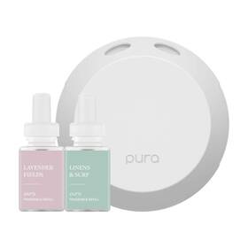 900-01894 Pura Smart Home Fragrance Diffuser Starter Set Linens And Surf Lavender Fields