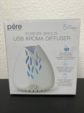 W9ylaipespabrz Pure Enrichment Purespa Breeze Usb Aroma Diffuser Color-changing Led Light Portable And Quiet