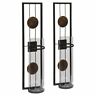 Qba737 Danya Metal Medallion Wall Mount Pillar Candle Sconces Set Of
