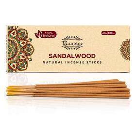 Raajsee 939392894390 Sandalwood Incense Sticks 100 Gm Pack-100% Pure Organic Natural Hand Rolled F