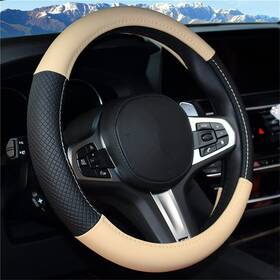 0235 Ranxizy Soft Leather Steering Wheel Cover For Men And Women Universal 15 Inch Fit Veh