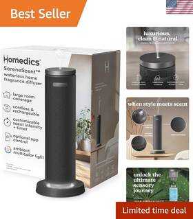 Rechargeable Essential Oil Diffuser 031262116321 Serenescent Waterless - Aromatherapy With 14-hour Run Time